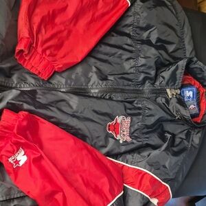 90's Starter Bulls Red and Black Jacket